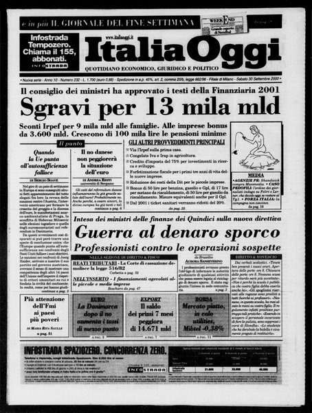 Italia oggi : quotidiano di economia finanza e politica